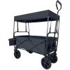 Collapsible Folding Wagon, Push Pull Foldable Beach Wagon Cart