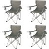 Classic Folding Camp Chairs, with Mesh Cup Holder,Set of 4, 32.10 x 19.10 x 32.10 Inches