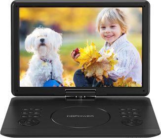 DBPOWER 16.9" Portable DVD Player with 14.1" HD Swivel Large Screen, Support DVD/USB/SD Card and Multiple Disc Formats, 6 Hrs 5000mAH Rechargeable Bat