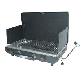 Propane 2-in-1 Portable 2 Burner Grill Camp Stove