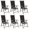 Folding Patio Chairs 6 pcs Textilene Black