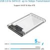 VVIA 2.5-Inch SATA To USB 3.0 Tool-Free Clear External Hard Drive Enclosure [Optimized For SSD; Supports UASP SATA III (Transparent Gray)