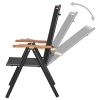 Folding Patio Chairs 6 pcs Textilene Black