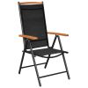 Folding Patio Chairs 6 pcs Textilene Black