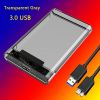 VVIA 2.5-Inch SATA To USB 3.0 Tool-Free Clear External Hard Drive Enclosure [Optimized For SSD; Supports UASP SATA III (Transparent Gray)