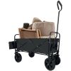 Collapsible Folding Wagon, Push Pull Foldable Beach Wagon Cart