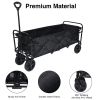 YSSOA Heavy Duty Folding Portable Hand Cart with Removable Canopy; 8'' Wheels; Adjustable Handles and Double Fabric for Shopping; Picnic; Beach; Campi