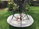 71 H x 84 W x 84 D Outdoor Beige 7 FT Hammock Flyer Saucer Hanging Chair