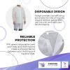 Disposable Lab Coat Medium. Adult Lab Coat Disposable Collar Gowns. 35 gsm Polypropylene Surgical Gowns with Long Sleeves and Elastic Wrists; No Pocke