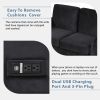 Pull Out Sofa Bed with USB Charging Port and 3-pin Plug; Sleeper Sofa Bed with Twin Size Mattress Pad; Loveseat Sleeper for Living Room; Small Apartme