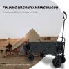 Collapsible Folding Wagon, Push Pull Foldable Beach Wagon Cart