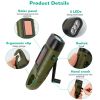 2 Packs Hand Crank Solar Powered Flashlight 3 LED Emergency Light Solar Torch for Camping Climbing Outdoor Activity