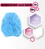 Polypropylene Hoods. Pack of 100 Blue Hooded Caps; Elastic Non-Woven Hoods Universal Size Hair Covers for Industrial Use. Breathable; Lightweight; Uni