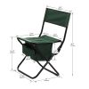 2-piece Folding Outdoor Chair with Storage Bag; Portable Chair for indoor; Outdoor Camping; Picnics and Fishing; Green