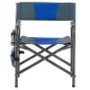 1-piece Padded Folding Outdoor Chair with Storage Pockets; Lightweight Oversized Directors Chair for indoor; Outdoor Camping; Picnics and Fishing; Blu