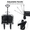 YSSOA Heavy Duty Folding Portable Hand Cart with Removable Canopy; 8'' Wheels; Adjustable Handles and Double Fabric for Shopping; Picnic; Beach; Campi