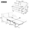 Pull Out Sofa Bed with USB Charging Port and 3-pin Plug; Sleeper Sofa Bed with Twin Size Mattress Pad; Loveseat Sleeper for Living Room; Small Apartme