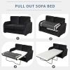 Pull Out Sofa Bed with USB Charging Port and 3-pin Plug; Sleeper Sofa Bed with Twin Size Mattress Pad; Loveseat Sleeper for Living Room; Small Apartme