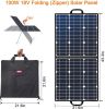 100W 18V Portable Solar Panel, Flashfish Foldable Solar Charger with 5V USB 18V DC Output Compatible with Portable Generator, Smartphones, Tablets and