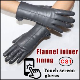 Women's Sheepskin Gloves Winter Warmth Plus Velvet Short Thi (Option: CS1 touch screen-XS)