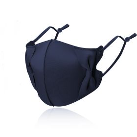 Ice Silk Mask ThinSpecial For Washable To Adjust The Cooling Feeling (Option: Butterfly Festival navy-One size)