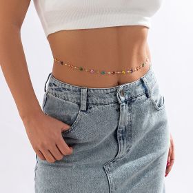 Sweet Cool Geometric Star Metal Waist Decorations Simple Body Chains Love Chain Sexy (Option: Gold 1430)