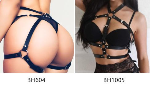 Cross-border Hot Sale Nightclub Charm Queen Fashion All-match Leather Shapewear Mask Decoration Belt Cummerbund Handcuffs Set (Option: BH1005 BH604)