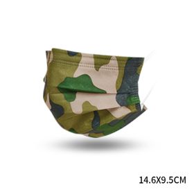 Pinnacle Camouflage Disposable Mask (Option: Green camouflage trumpet-Pack of 10pieces)