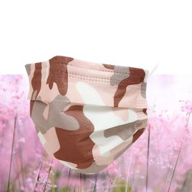 Pinnacle Camouflage Disposable Mask (Option: Pink camouflage-Pack of 10pieces)