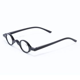 Stylish Round Retro Reading Glasses (Option: 400 Degrees-Bright Black)