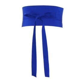 Cotton And Linen Waist Wrap Lace-up Dress Accessories (Option: Royal blue-15cm)