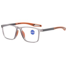 Men's And Women's Fashion Anti-blue Light Sports Anti-slip Glasses (Option: 350 Degrees-Gray Frame Orange Legs)