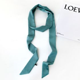 Solid Color Thin Narrow Long Decorative Ribbon Female Fashion (Option: CT117Lake Green.)