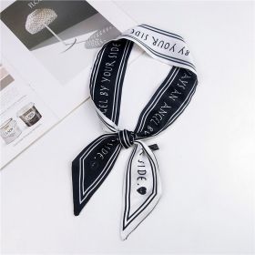 Silk Scarf Thin Narrow Strip All-matching (Option: 19 Letters-5x90cm)