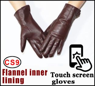 Women's Sheepskin Gloves Winter Warmth Plus Velvet Short Thi (Option: CS9 Touch Screen-S)