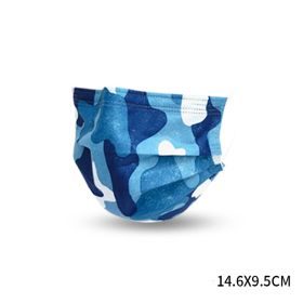 Pinnacle Camouflage Disposable Mask (Option: Blue camouflage trumpet-Pack of 10pieces)