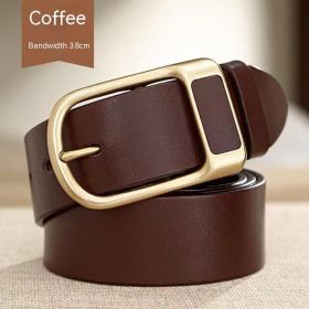 Men's Business Casual Retro Pin Buckle Belt (Option: DS901TPU Gold Buckle Brown-105cm)