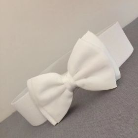 Women's Elastic Belt Bow Elastic Waist Seal (Option: Bow Elastic White)