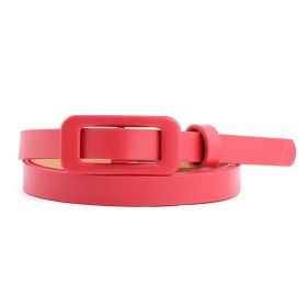 Solid Color Women's Nude Pu Small Belt (Option: Red-107x1.4)