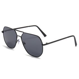 Fashion Personality Double Beam Sunglasses Men's Retro (Option: Black frame)