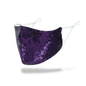 Sequined Cotton Adult Personalized Dustproof And Breathable Washable Mask (Option: Purple-One size)