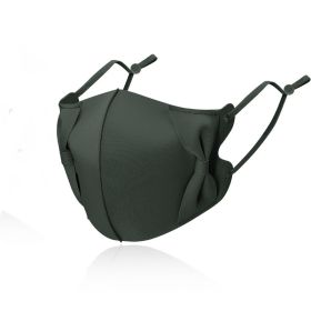 Ice Silk Mask ThinSpecial For Washable To Adjust The Cooling Feeling (Option: Butterfly Festival olive green-One size)