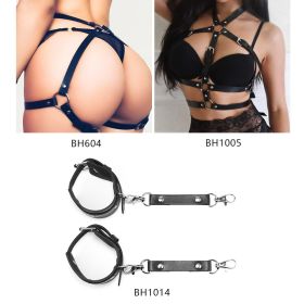 Cross-border Hot Sale Nightclub Charm Queen Fashion All-match Leather Shapewear Mask Decoration Belt Cummerbund Handcuffs Set (Option: BH1005 BH604 BH1014)