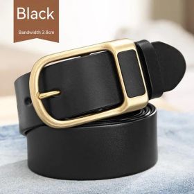 Men's Business Casual Retro Pin Buckle Belt (Option: DS901TPU Gold Buckle Black-130cm)