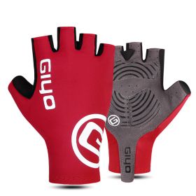 Men's And Women's Fashion Simple Cycling Gloves (Option: Red-XL)