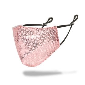 Sequined Cotton Adult Personalized Dustproof And Breathable Washable Mask (Option: Pink-One size)