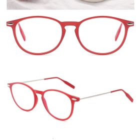 HD Anti-blue Ray Flat Reading Glasses (Option: 250-Red)