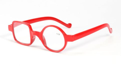 Irregular Glasses Frame Resin Presbyopic Glasses Reading (Option: Red 2 Â¬âˆ‘ 00)