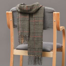 Cashmere Fringed Couple's Checked Scarf (Option: 4 Style)