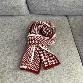 Fashion Red Deer Scarf Lady (Option: Herringbone wine red)